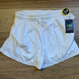 NWT Athletic Dri Works Women’s Medium Moisture Wicking White Shorts